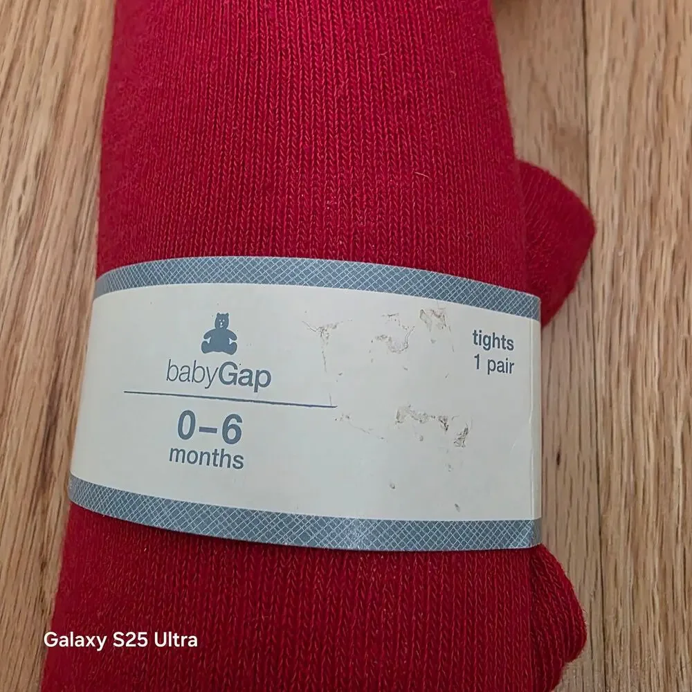 NWT baby gap red‎ tights sz 0-6 months